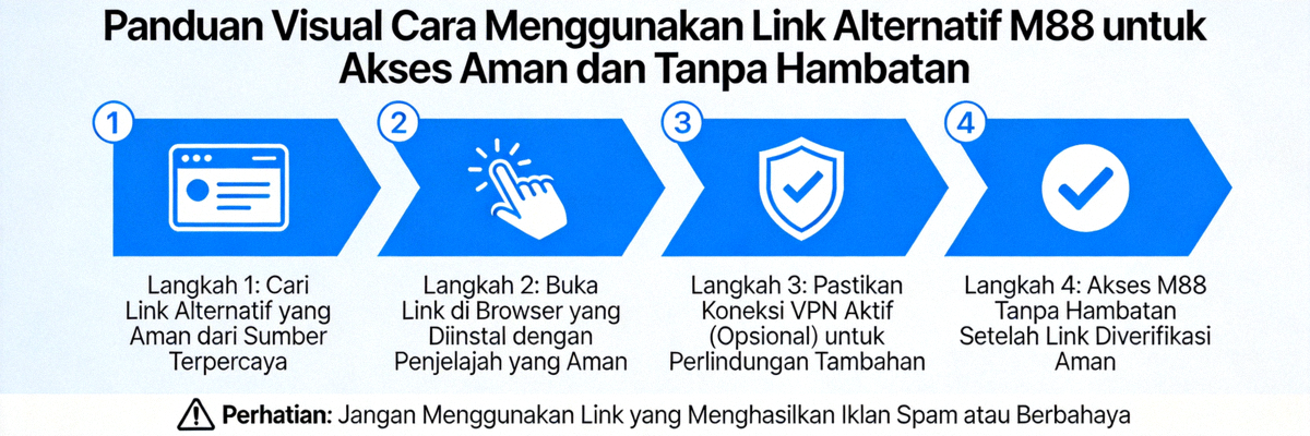 Panduan visual cara menggunakan link alternatif M88 untuk akses aman dan tanpa hambatan